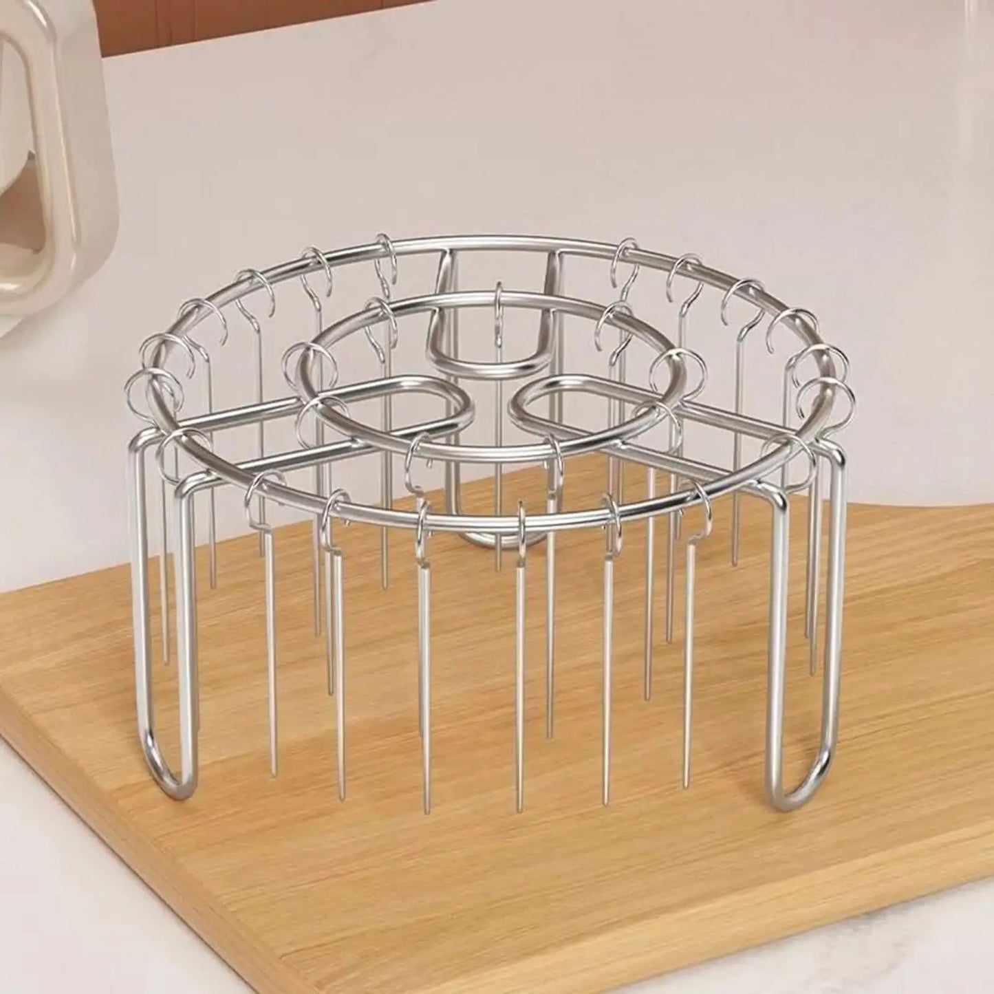 Non-Stick Reusable Oven Rack Air Fryer Skewer Stand Vertical Heat-Resistant Stainless Skewer Rust-Proof Vertical Air Fryer Grill