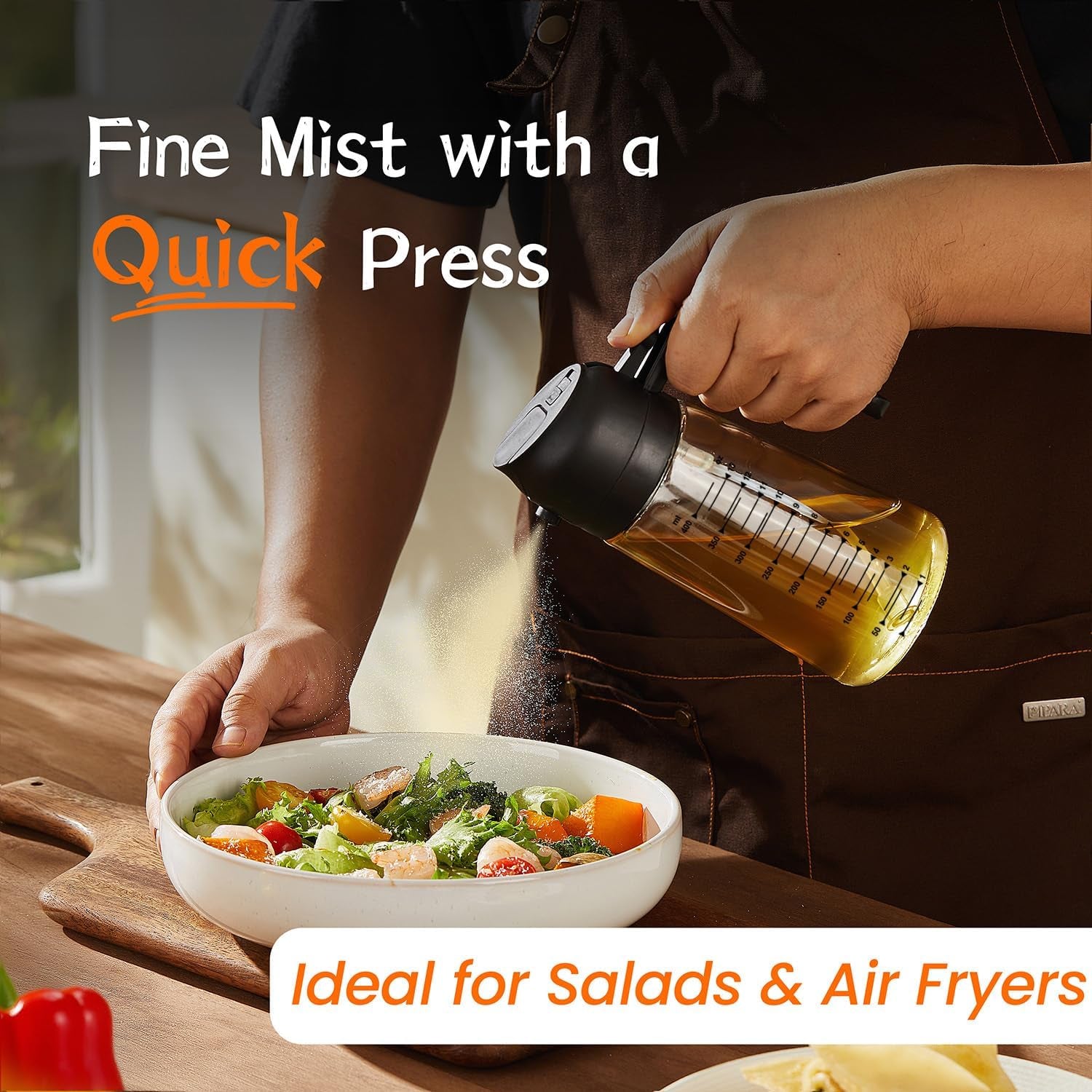 Versatile 16Oz Glass Olive Oil Sprayer – Perfect for Cooking, BBQ, and Salad Dressing