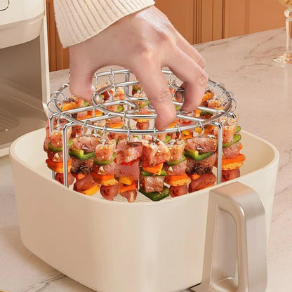 Non-Stick Reusable Oven Rack Air Fryer Skewer Stand Vertical Heat-Resistant Stainless Skewer Rust-Proof Vertical Air Fryer Grill