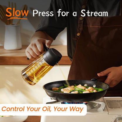 Versatile 16Oz Glass Olive Oil Sprayer – Perfect for Cooking, BBQ, and Salad Dressing