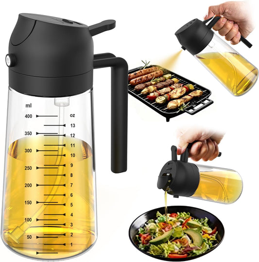 Versatile 16Oz Glass Olive Oil Sprayer – Perfect for Cooking, BBQ, and Salad Dressing